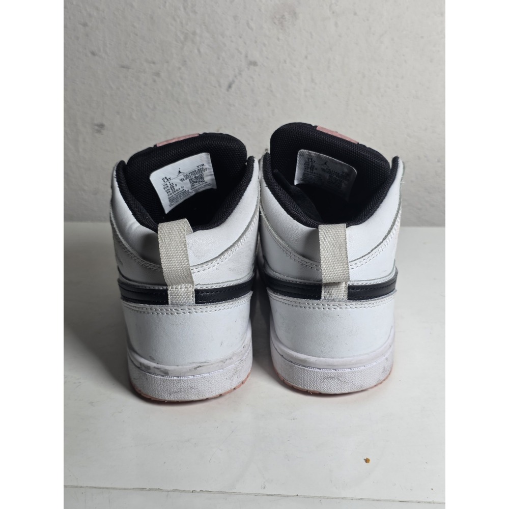 Jordan Air Jordan 1 Mid White Black Pink Sneaker Unisex Kids 1.5Y 554725-180 - Picture 9 of 11